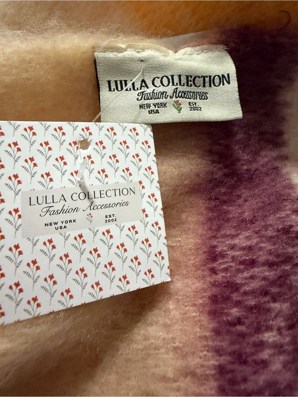 Lulla Colection Cozy Colorblock Pom Pom Scarf NWT - Picture 5 of 6